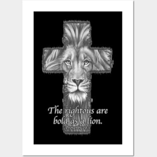 Proverbs 28:1 Lion T-shirt Posters and Art